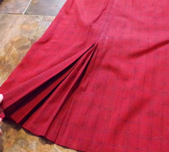 RED and BLACK windowpane PLAID vintage high waist… - image 6