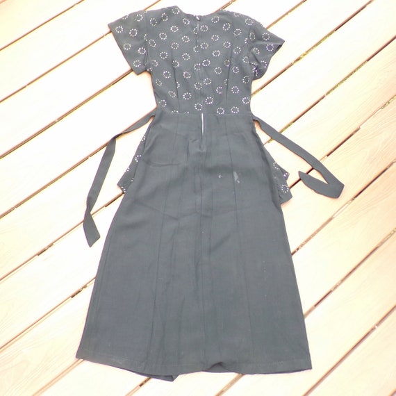 1940's KEYHOLE PEPLUM DRESS 40's xs 24 waist (F4) - image 8