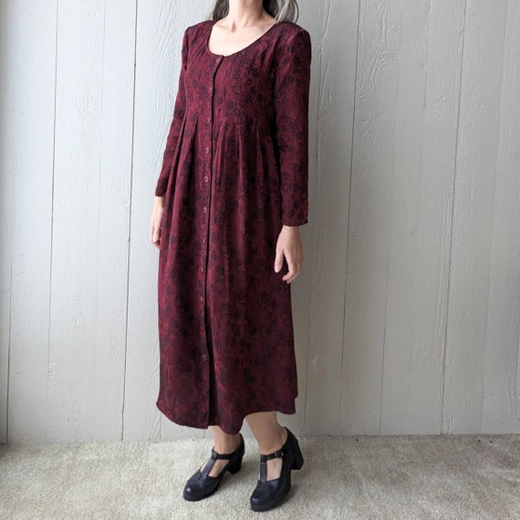 1990's BURGUNDY MAXI DRESS 90's victoria's secret… - image 4