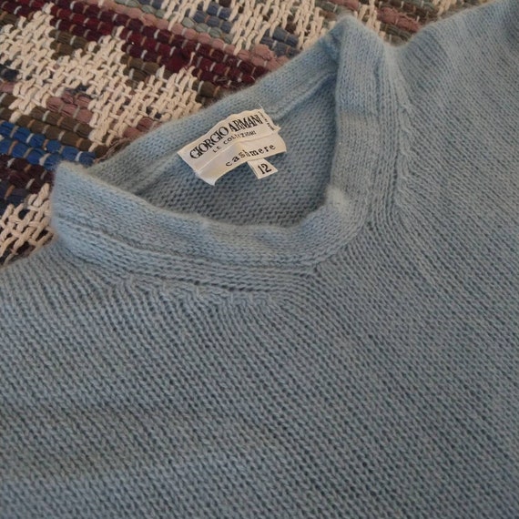 GIORGIO ARMANI sleeveless CASHMERE sweater top M … - image 8