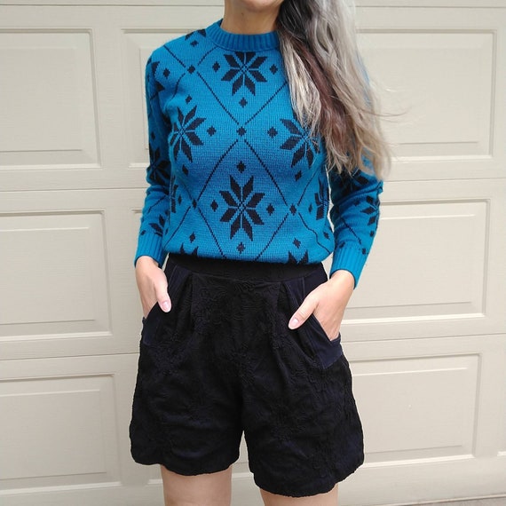 COMFY high waisted KNIT SHORTS 1990's 90's xs S (… - image 2