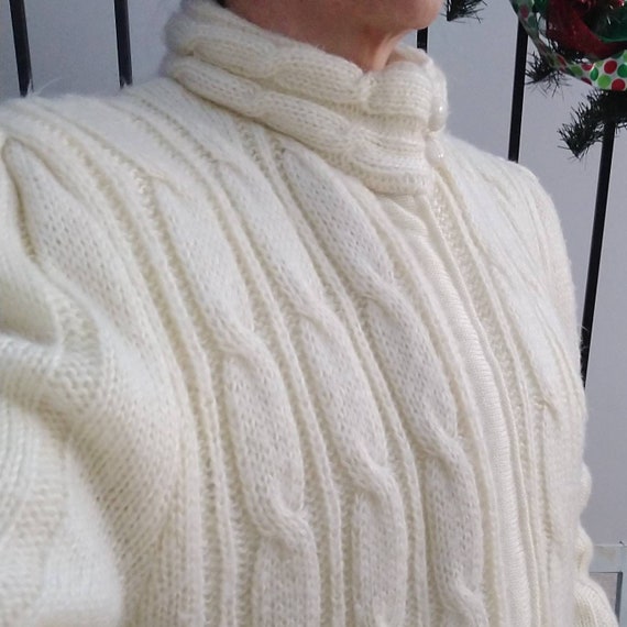 1980's CURRENT SEEN sweater knit COAT 80's M L - image 3