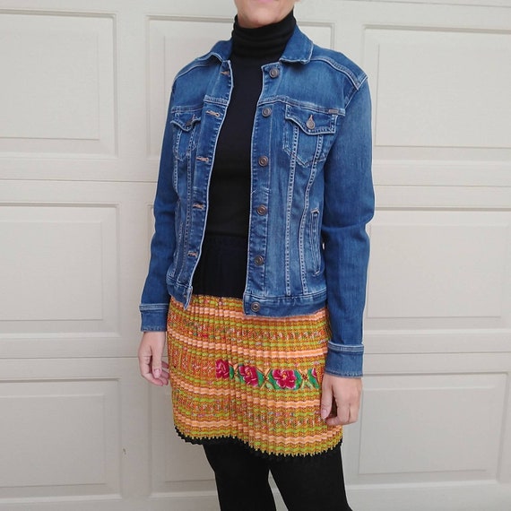 UNUSUAL micro pleated MINI SKIRT embroidery xs S