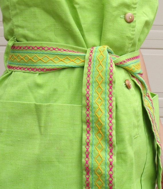 lime green TUNIC SHORTS SET byer 60's 70's xs S (… - image 6