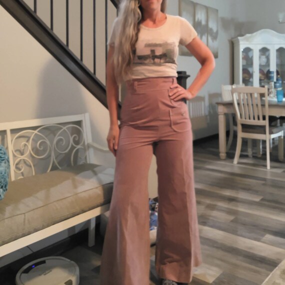 Mauve Velveteen WIDE LEG PANTS S A8 