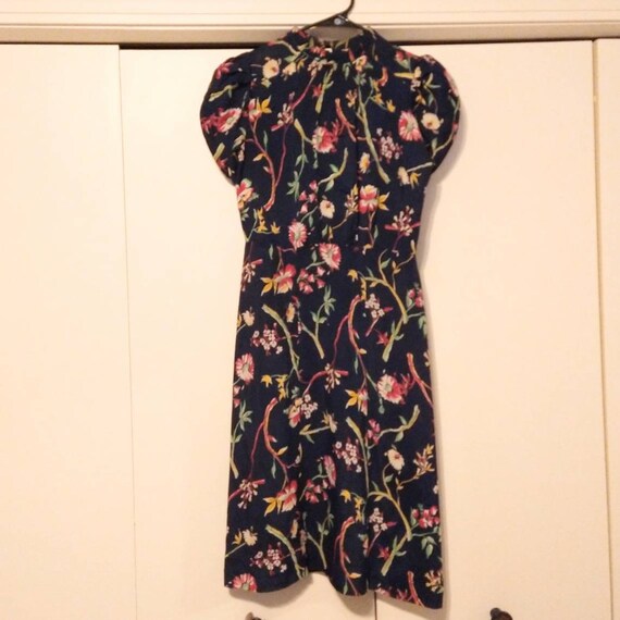 1940's FLORAL RAYON DRESS 40's xs (F1) - image 3