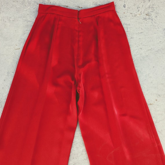 HIGH WAIST wide leg PANTS red S - image 9