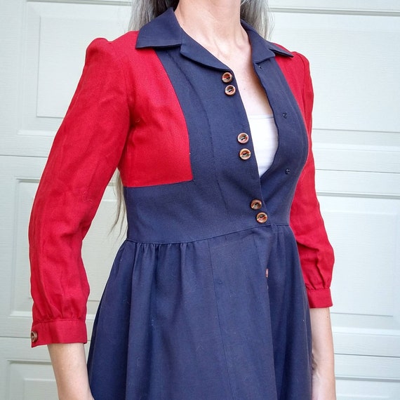 1930's 1940's COLORBLOCKED WOOL JACKET xs xxs (G1… - image 2