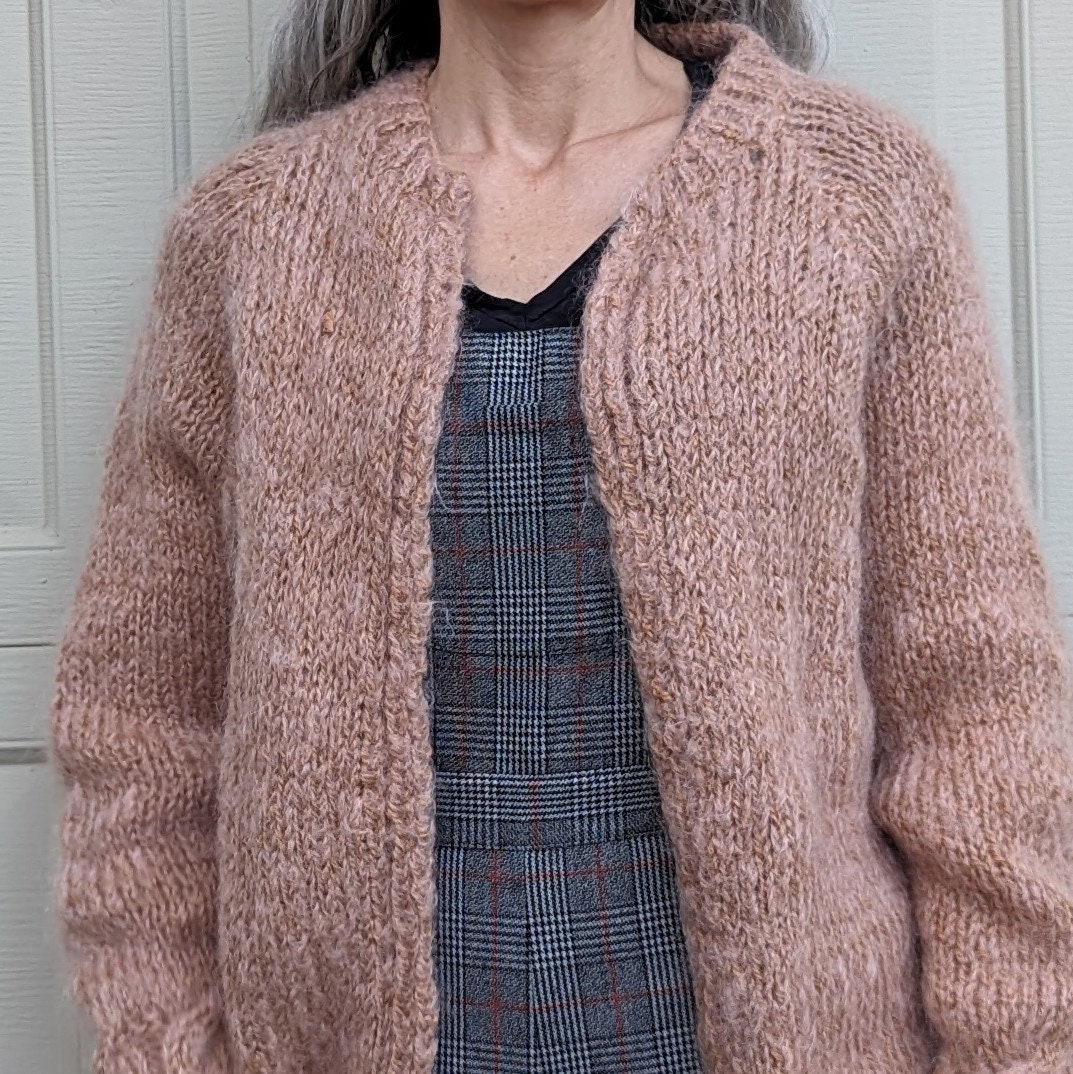 欲しいの Handknit TOASTY MOHAIR SWEATER Cardigan M L B3 - Etsy トップス