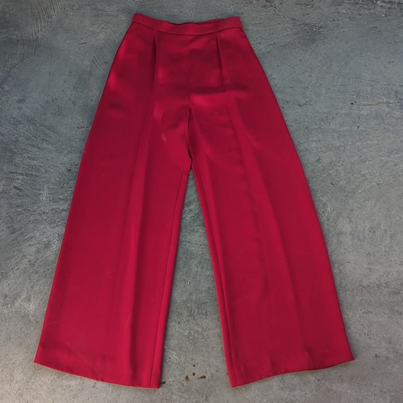 HIGH WAIST wide leg PANTS red S - image 6