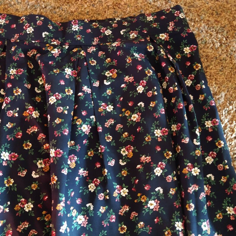 C11 FLORAL MIDI SKIRT 1980/'s 1990/'s volup 24