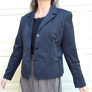 EMANUEL UNGARO simple black blazer jacket M L (N4)