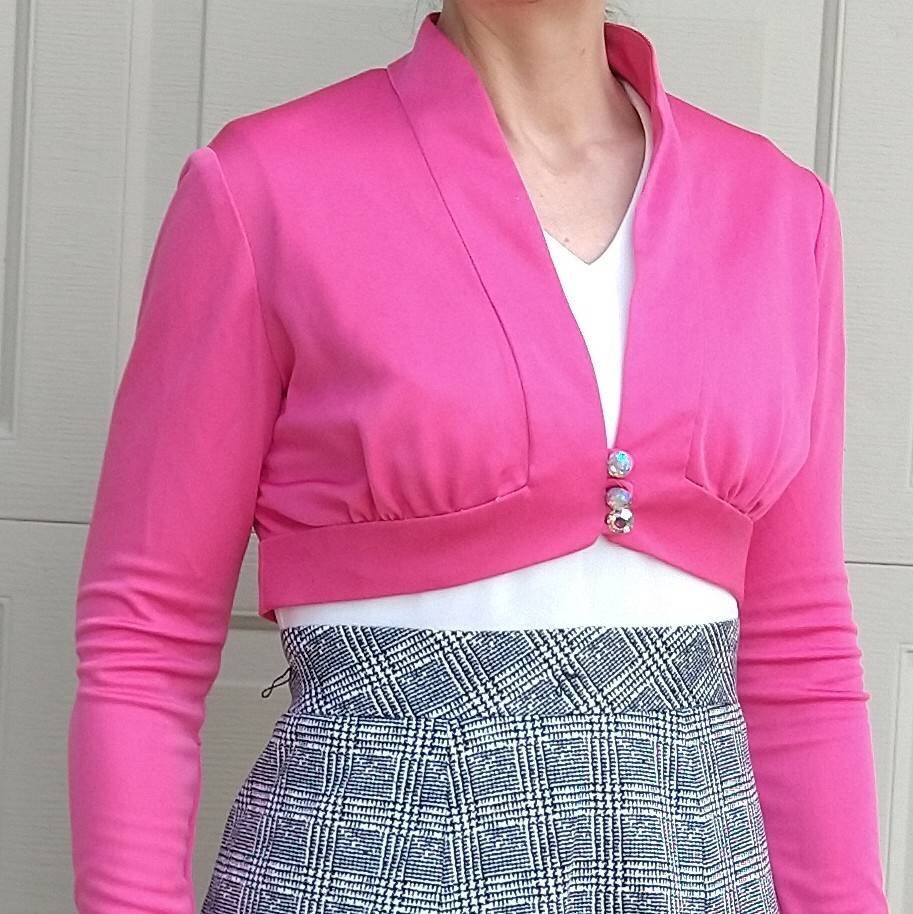 Cerise pink top cropped jacket