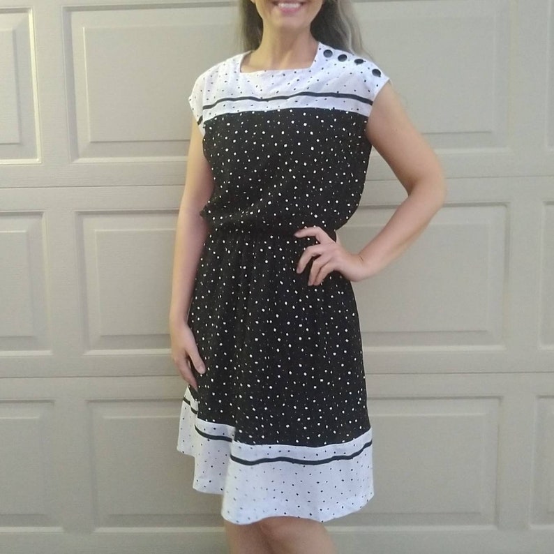 CONFETTI PRINT day DRESS 1980/'s 80/'s S M A12