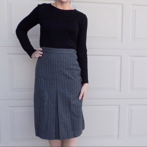 1954 GRAY WOOL SUIT 50's winter skirt set 1950's S K7 image 6