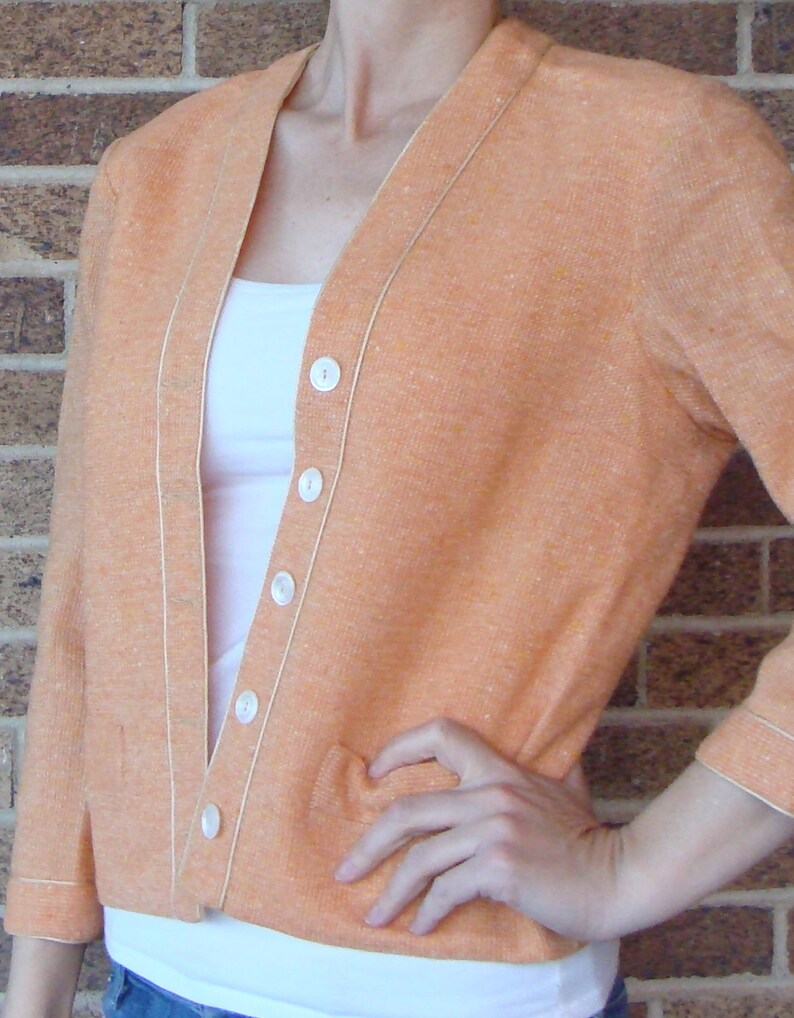 cantaloupe orange JUNIOR HOUSE JACKET 1960/'s 60/'s S