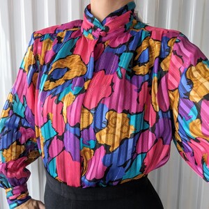80's Jewel Tone Blouson Midi Dress by Sasson