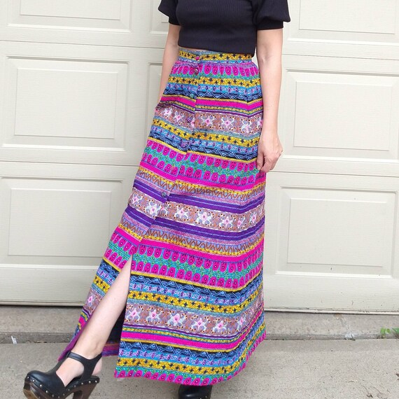 ALEX COLMAN quilted maxi SKIRT psychedelic S M (A… - image 2