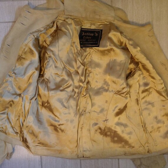 1970's SUEDE LEATHER JACKET antelope 70's S (E2) - image 6