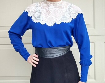 Electric Blue Blouse - Etsy