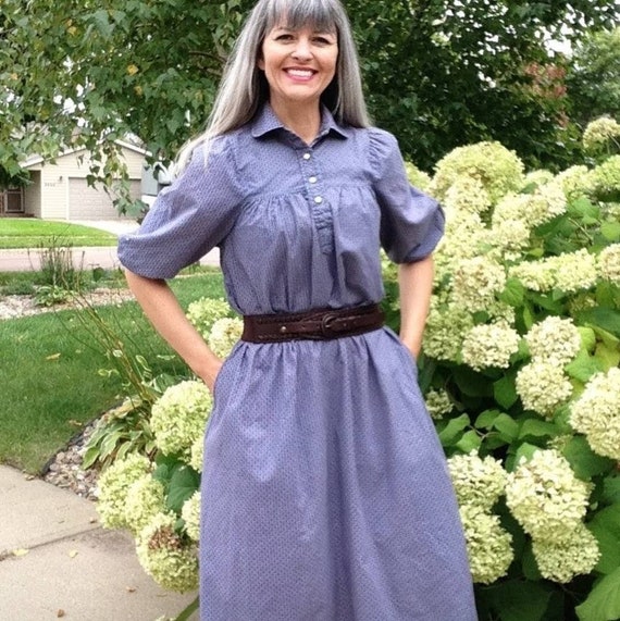 1970's PETER PAN COLLAR swing dress 70's S (N2)