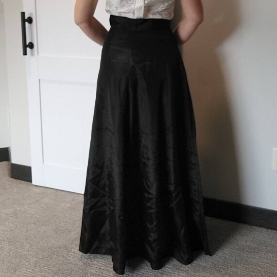 HIGH WAISTED MAXI skirt black taffeta S (D5) - image 8