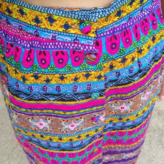 ALEX COLMAN quilted maxi SKIRT psychedelic S M (A… - image 8