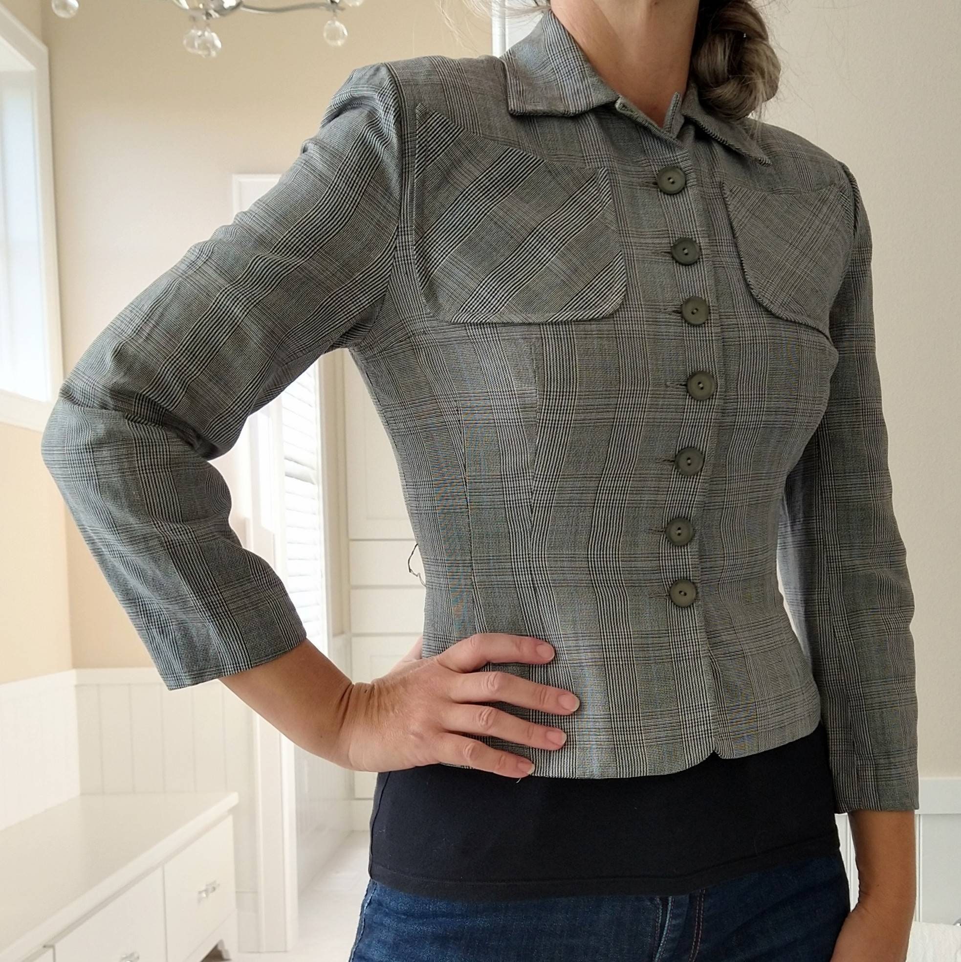 GLEN PLAID 1950's JACKET Nipped Waist 50's Xs (F6) - Etsy