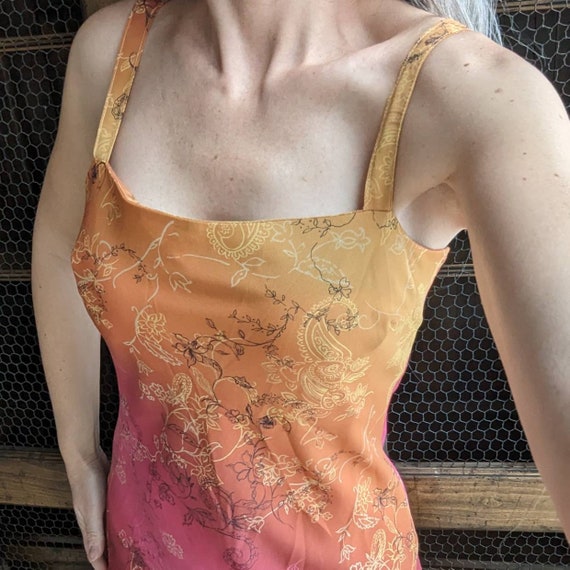 1990's Y2K BIAS CUT DRESS ombre sundress S (J2) - image 4