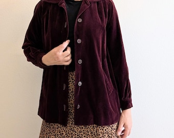 VINTAGE VELVET JACKET 1970's does 1940's xs