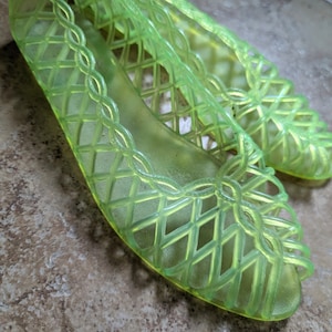 1980 s ORIGINAL JELLY SHOES Neon Yellow Green 6 N8 Etsy Singapore