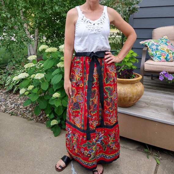 mr hank BOHO MAXI SKIRT 1970's 70's S