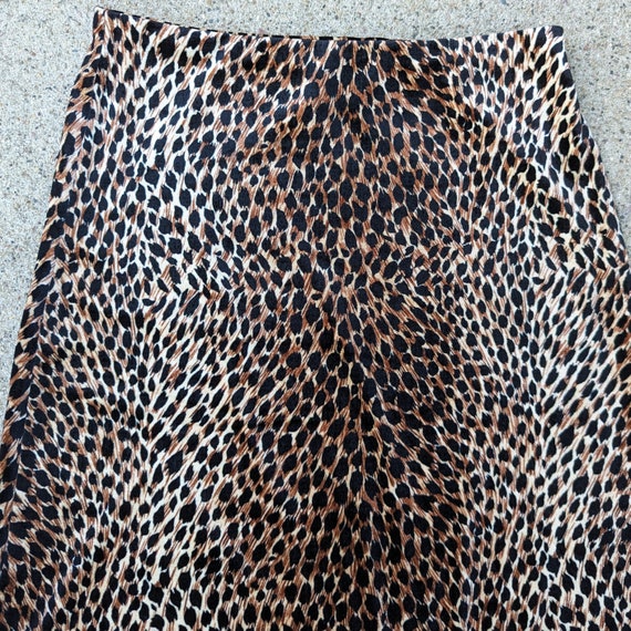 1990's 90's LEOPARD VELVET SKIRT S (E2) - image 6