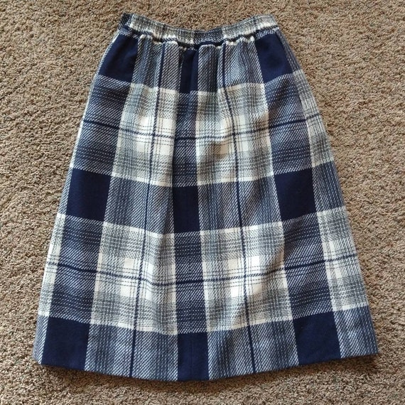 PLAID MIDI SKIRT haberdashery 1970's 1980's S (A7) - image 9