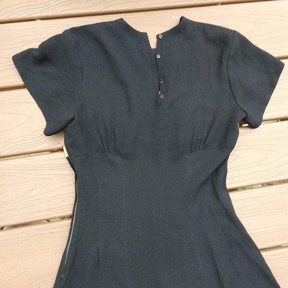 1940s RAYON CREPE DRESS 40s ruched bodice S (K10) - image 10