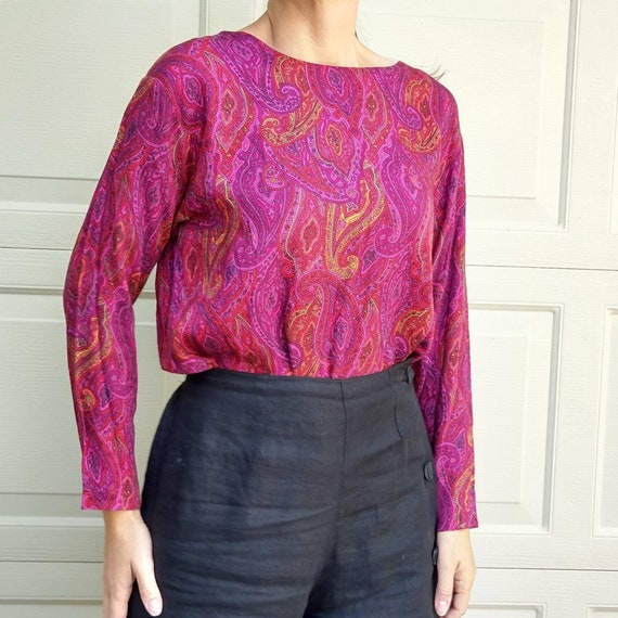 80’s Paisley Multicolored Blouse by Salinoa Wang main image 1