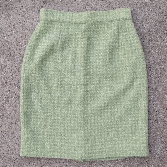 PISTACHIO GREEN pencil SKIRT italian wool xs D9 | Etsy