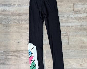 Legginsy vintage z lat 80. XX wieku, skrócone, rozmiar 80, rozmiar XS, rozmiar S (P2)