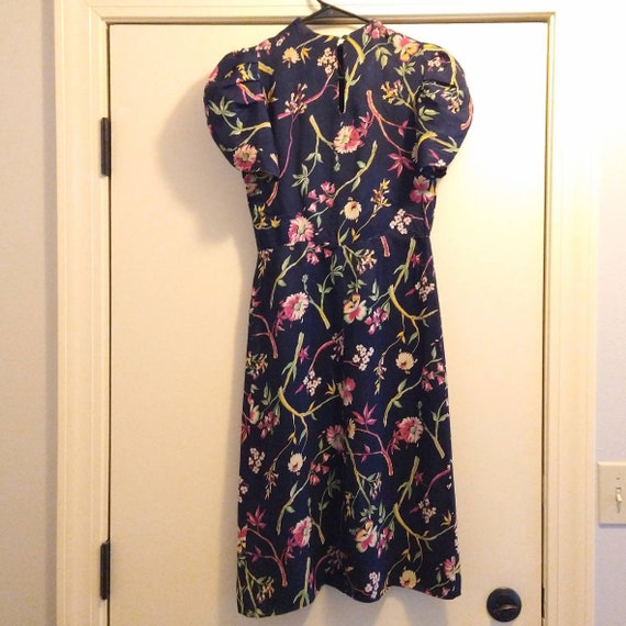 1940's FLORAL RAYON DRESS 40's xs (F1) - image 7