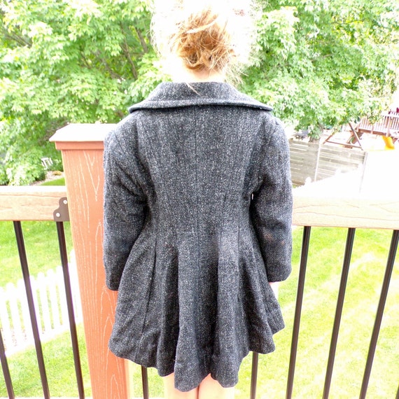 speckled gray 1950's VINTAGE PRINCESS COAT fit and