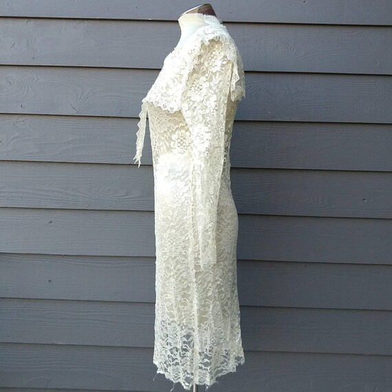 1980's SHEER LACE DRESS 80's xs (K5) - image 5