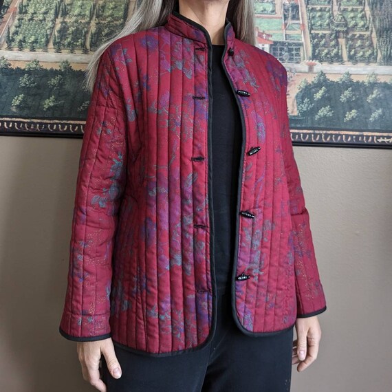 quilted ASIAN INSPIRED JACKET 1970's 70's S M (G4) - image 4