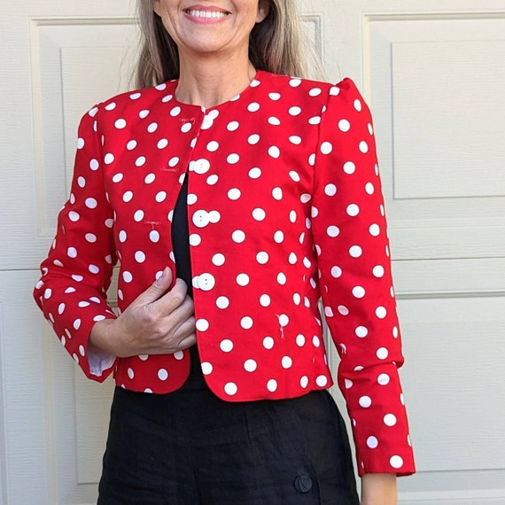 RED POLKADOT JACKET 1980's 80's Xs - Etsy UK