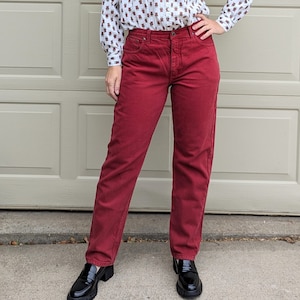 VINTAGE TAPERED JEANS 1990&#39;s 90&#39;s colored denim M (G3)