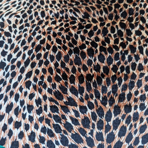 1990's 90's LEOPARD VELVET SKIRT S (E2) - image 7