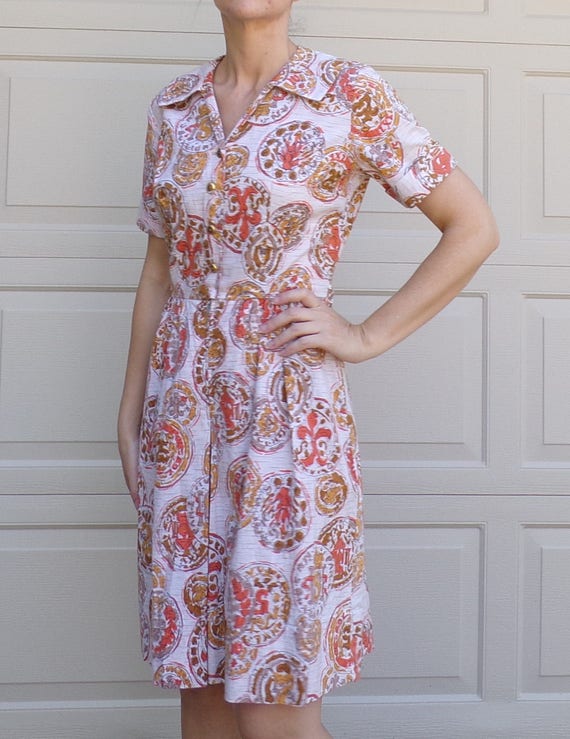 1960's CULOTTE DRESS SKORT 60's mid-century sears