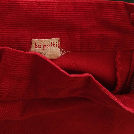 RED CORDUROY SKIRT 1950s 50s by petti xs (D2) - image 10