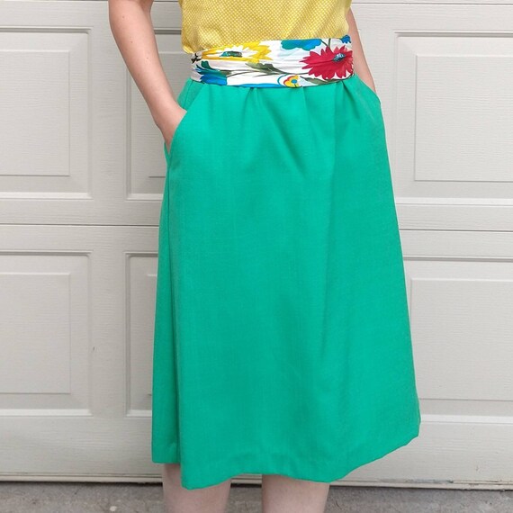 VINTAGE 1980's A-LINE SKIRT 80's isaac hazan M (K… - image 2