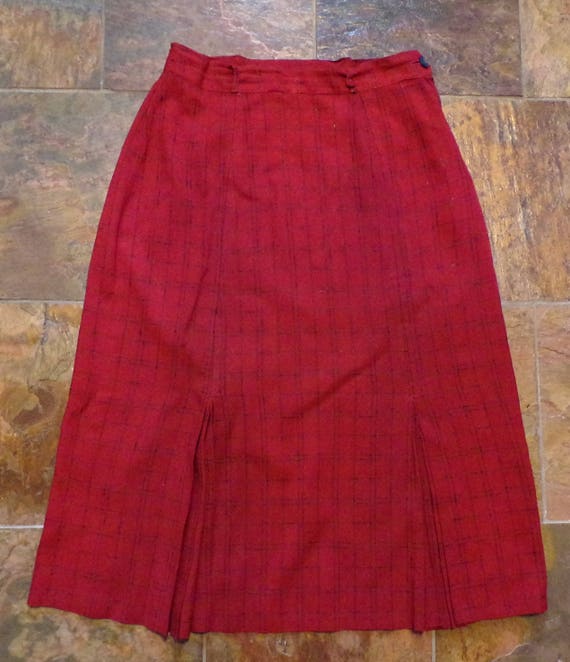 RED and BLACK windowpane PLAID vintage high waist… - image 5