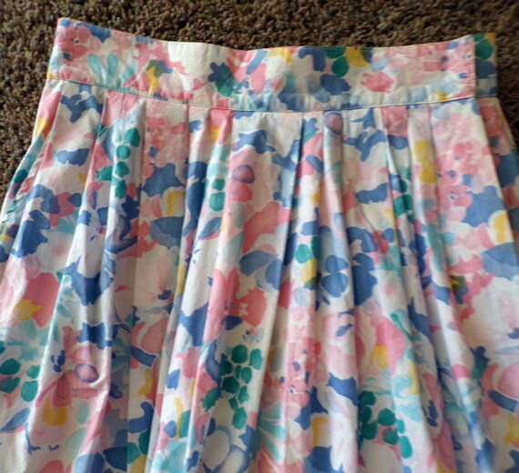 PASTEL FLORAL SKIRT jos a bank 1980's 80's S (B8) - image 6